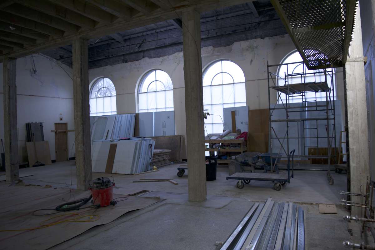 2nd floor lounge renovation progress in December 2023.