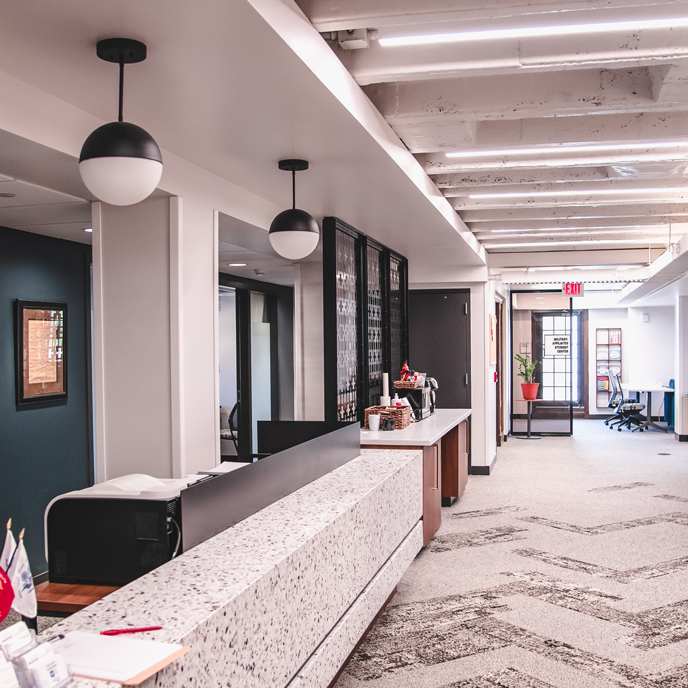 Reception area of the Military-Affiliated Student Center 