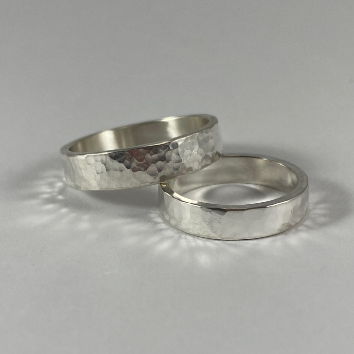 two textured silver bands